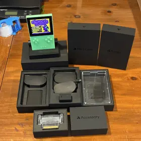 A-cb01 Analogue Pocket Glow In The Dark Handheld With Dock Hard Case Game Gear Adapter
