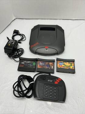 Atari 182224-1 Jaguar System Console Bundle With 3 Games And Rca Av Cable Tested