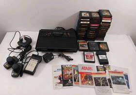 Atari A2600 Darth Vader Console Bundle W 43 Game Cartridges Joystick Paddles