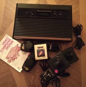 Atari Cx2600a Model Console Joysticks Paddles Game Book Rf Switch