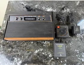 Cx2600b Atari Vintage Black Tv Game Console Lot Tested Works Nice