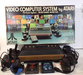 Atari Sx-2600 Vintage The Super System Original Box Wood Grain Console 2 Games