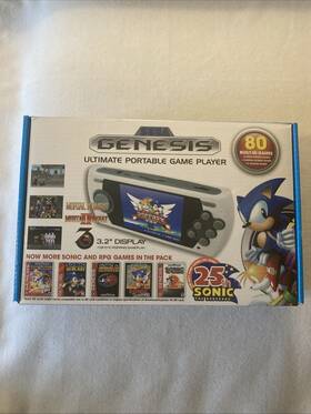 Atgames Gp2632b Sega Genesis Portable Game Player 80 Games Cib Complete Excellent Condition 2016