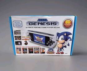 Atgames Gp2632bxq Sega Genesis Portable Game Player Handheld Deluxe 80 Built-in Games Cib Vg