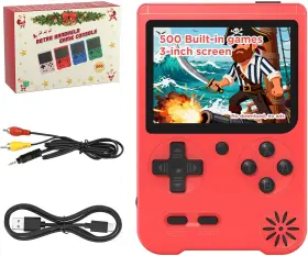 Avainaly 711181214475 Retro Handheld Game Console 3-inch Ips Screen Portable With 500 Bui