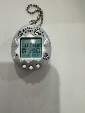 Bandai 902425572543 Tamagotchi Tenshitchi Angel 1997 Pearl Silver Digital Pet Japan Tested