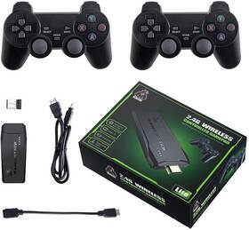 Equto 883645725343 4k Tv Game Stick 20000 Console Built In 64gb Retro Games 2 Wireless Gamepad