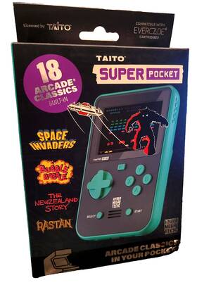 Evercade 060990240201 Taito Super Pocket Handheld Console - 18 Arcade Games New Fast Ship