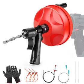 Feeloco Psdcrt03 Upgrade Plumbing Snake Drain Auger 25 Ft Automatic Retract With D