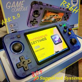Game Console K36h R36h Inch 2025 Arkos 2.0 Upgraded 128g Hacks Transparent Blue -usa