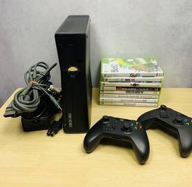 Halo C3k-1400 Xbox 360 S Slim 8 Games 250gb Console Cords 2 Controllers Bundle Set