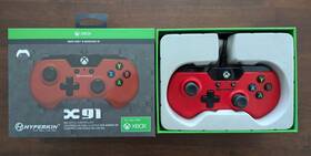 Hyperkin M01628-rd X91 Red/black Wired Controller For Xbox One And Windows 10 Open Box