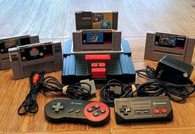 Hyperkin M02888-gr Retron 2 Gaming Console - Snes Nes Nintendo With 5 Games And Controllers