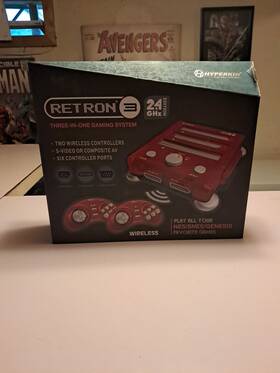 Hyperkin M07168-lr Retron 3 Gaming Console 2.4 Ghz Edition Nes Snes/ Genesis Red