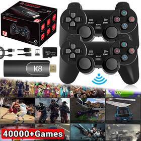 Ikaufen 980595421612 4k Retro Game Console Plug&play 40000 Video Stick 2x Wireless Controllers