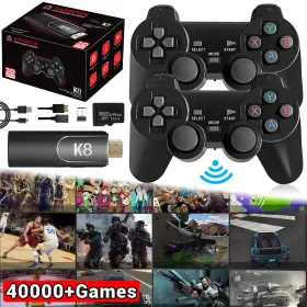 Ikaufen 980595421612 4k Retro Game Console Plug&play 40000 Video Stick 2x Wireless Controllers