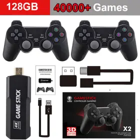 Ikaufen 980595460024 X2 Game Stick Retro Console 4k Hd 2.4g Wireless Controller 128g 41000