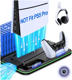 4924899011 Kickdot Ps5/ps5 Slim Stand And Cooling Station With Controller Charging For P