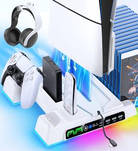 Kytok Kt-p5329 Cooling Stand For Ps5/ Slim/pro Disc And Digital Console Ps5 Station W