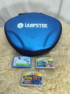 Leapfrog 20200 Leapster Learning Game System With A/c Adaptor Case Plus 3 Games