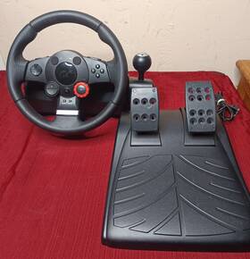 Logitech E-x5c19 Driving Force Gt Racing Wheel With Foot Pedal Pc Ps2 Ps3 Untested