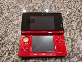 Red001 Metallic Red Nintendo 3ds - Mod With Hs &hb Pokemon Mario Kirby Smash Games