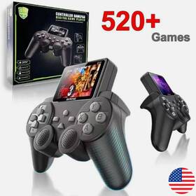 Mgi Tech S10gameblk S10 Mini Retro Game Console 520 Classic 8 Bit Games 2 Player Av Output Portable