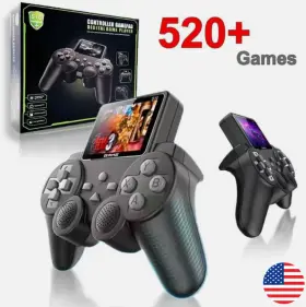 S10gameblk Mgi Tech S10 Mini Retro Game Console 520 Classic 8 Bit Games 2 Player Av Output Portable