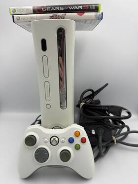 Microsoft 00726-003-9348796-00547 Xbox 360 Console 20gb White Bundle With Controller And Two Games