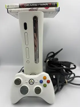 00726-003-9348796-00547 Microsoft Xbox 360 Console 20gb White Bundle With Controller And Two Games