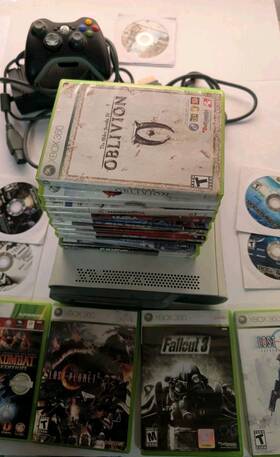 Microsoft 01205 Huge Xbox 360 White Fat Console Bundle Tested Working With 23 Games