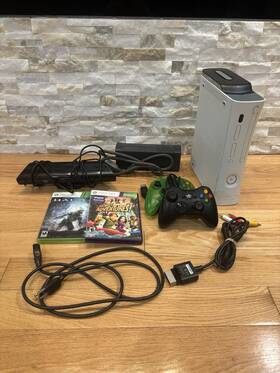 Microsoft 019817201008 Xbox 360 White Console Video Game System Kinect 120gb Games Bundle