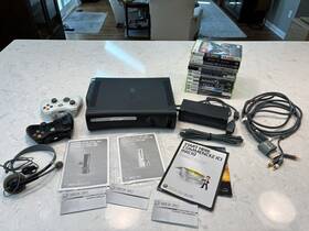 Microsoft 02098122003628294607 Xbox 360 Bundle 120gb Hdd 12 Games 2 Controllers Cables Adapter