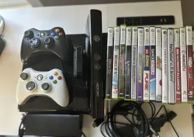 Microsoft 081940612405 Xbox 360 Console Bundle 14 Games Kinect Sensor 2 Controllers Chat