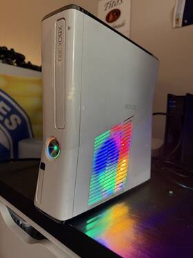 Microsoft 1349 Xbox 360 Slim - Limited Edition White 500gb Hdd Power Brick Leds