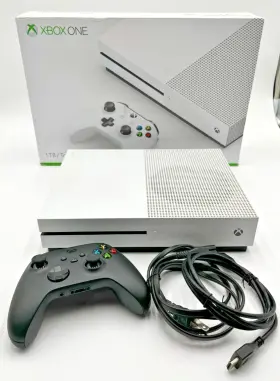 234-0026 Microsoft Xbox One S 1tb White Console With Controller Cords And Original Box Euc