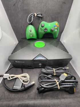 Microsoft 44205 Original Xbox W Rare Green Logitech Controller Hdmi Adapter And More