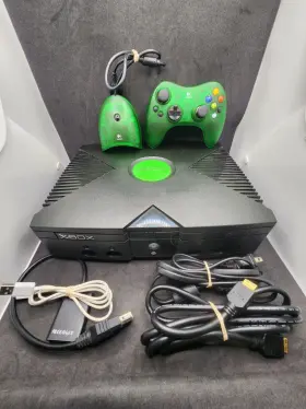 44205 Microsoft Original Xbox W Rare Green Logitech Controller Hdmi Adapter And More