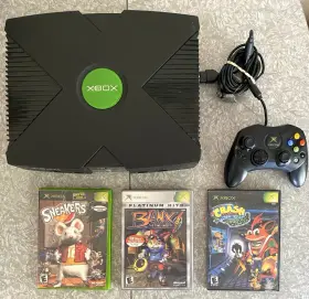 52905 Microsoft As-is Original Xbox Console Bundle With 1 S Controller And 3 Games Lot