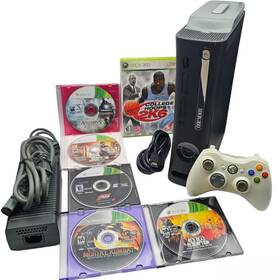Microsoft 52v-00040 Xbox 360 60gb Bundle With 6 Games Controller Hdmi Cord Test Video
