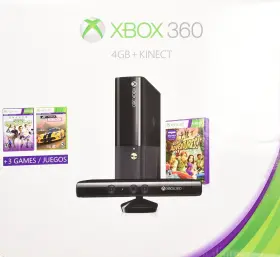 5dx-00001 Microsoft Xbox 360 4gb Kinect Holiday Bundle With 3 Games Forza Horizons Sports