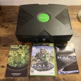 Microsoft 805529096769 Original Xbox Console Gaming System Only Black X0061-001 Halo Game