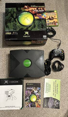 Microsoft 805529548039 Original Xbox Console Bundle Star Wars Tetris Game Box Manuals Working