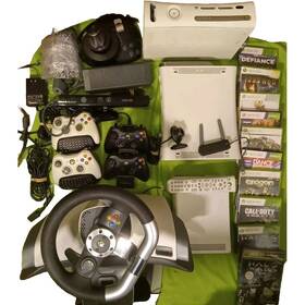 Microsoft 882224035811 Ultimate Xbox 360 Lot White 120/gb Console Steering Wheel Dvd Kinect 4
