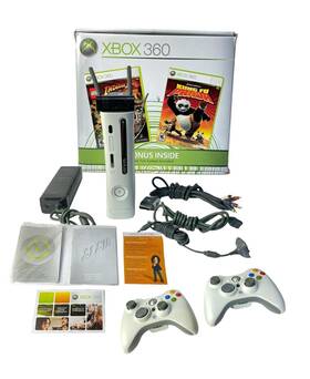 Microsoft 882224734479 Xbox 360 Console 60 Gb White 2 Controllers All Cords Manual Original Box Tested