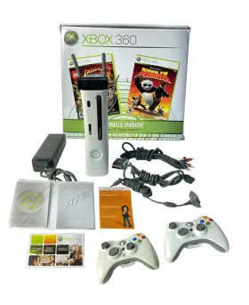 Microsoft 882224734479 Xbox 360 Console 60 Gb White 2 Controllers All Cords Manual Original Box Tested
