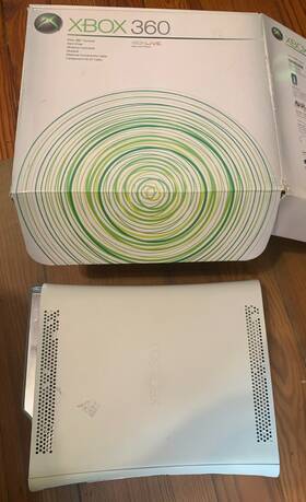 Microsoft 882224806381 Xbox 360 Console With Box Cables Oem Controller And Inserts - White Tested