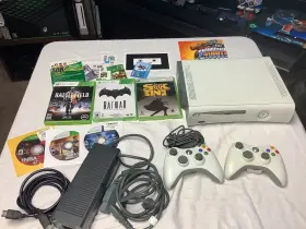 B4j-00110pal Microsoft Xbox 360 Game Console Bundle 60hdd 4 Games Controller Cords Tested