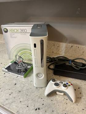 Microsoft B4j-00174 Xbox 360 Console And Adapters Cords Tested Works With Box White