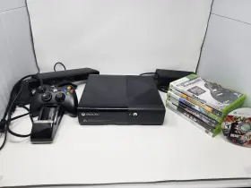 M9v-00001 Microsoft Xbox 360 E 250gb Black Console 1 Wireless Controller 8 Games Kinect